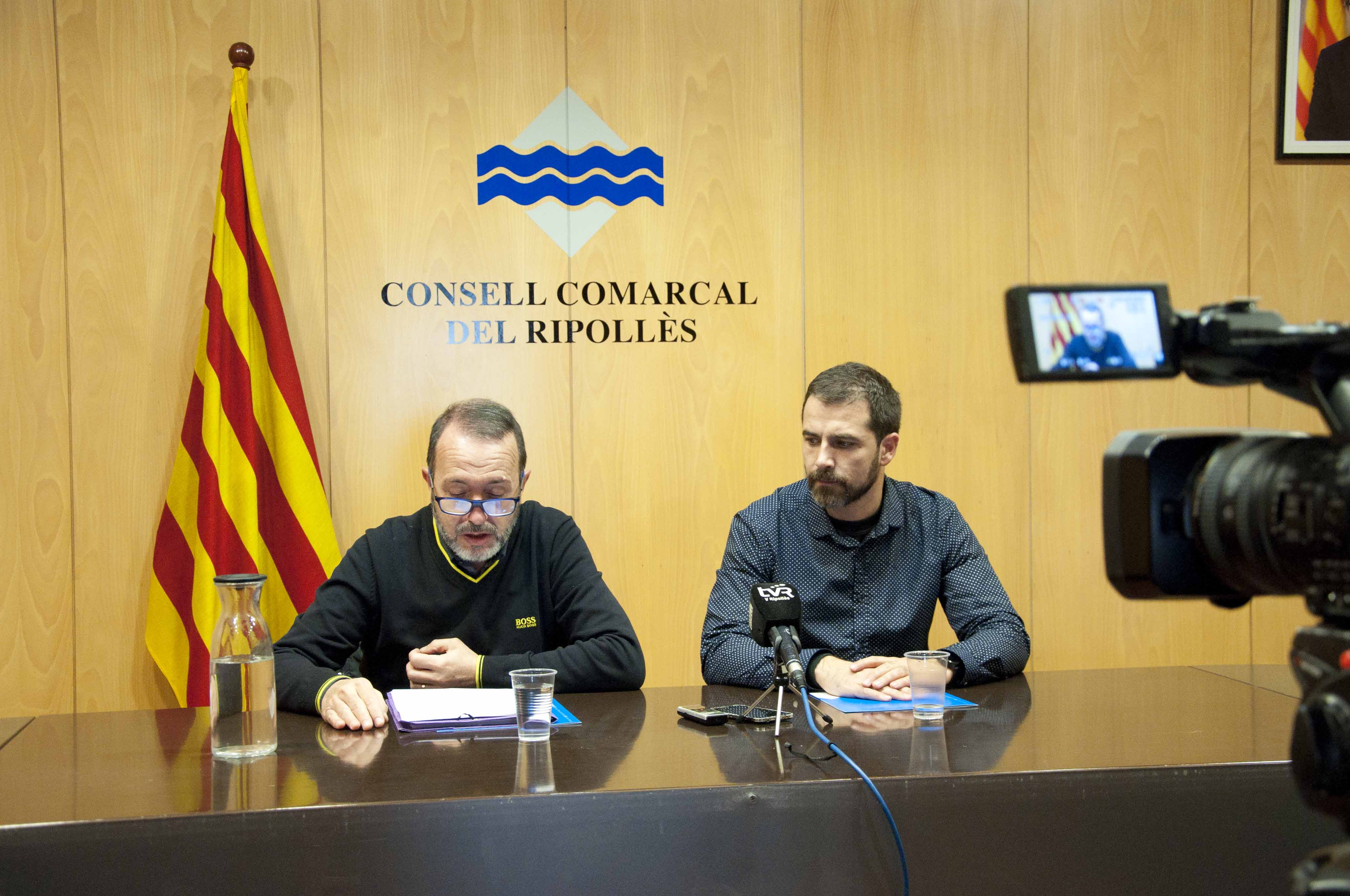 Josep Maria Creixans i Joaquim Colomer presenten el projecte de pressupost del 2020.