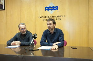 Joaquim Colomer i Josep Maria Creixans, durant la roda de premsa de presentació de les subvencions del 2022